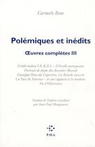 Couverture du livre « Polémiques et inédits Tome 3 » de Carmelo Bene aux éditions P.o.l