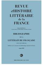 Couverture du livre « Bibliographie de la litterature francaise - 2020, annee 2019 » de Alain Genetiot aux éditions Classiques Garnier