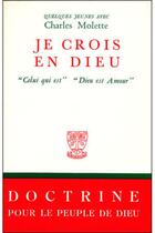 Couverture du livre « Je crois en Dieu ; 