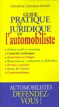 Couverture du livre « Guide pratique et juridique de l'automobiliste » de Cervera-Khelifichris aux éditions Grancher