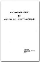 Couverture du livre « Prosopographie et genèse de l'état moderne » de Françoise Autrand aux éditions Rue D'ulm