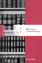 Couverture du livre « Hommage à René Chapus » de Benoit Plessix aux éditions Pantheon-assas