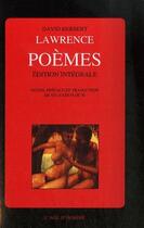 Couverture du livre « Intégrale des poèmes » de David Herbert Lawrence aux éditions L'age D'homme