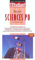 Couverture du livre « Reussir sciences po ; edition 2001 » de Marie-Francoise Blain aux éditions L'etudiant
