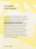 Couverture du livre « La trame et le hasard » de Chevrier Jean Franco aux éditions L'arachneen