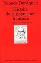 Couverture du livre « Histoire de la populat.franc.t4 n184 » de Jacques Dupaquier aux éditions Puf