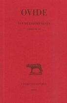 Couverture du livre « Les métamorphoses t.3 ; livres XI-XV » de Ovide aux éditions Belles Lettres
