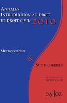 Couverture du livre « Introduction au droit civil 2010 » de Thierry Gare aux éditions Dalloz