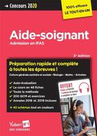 Couverture du livre « Concours aide-soignant ; admission en IFAS ; concours 2020 » de  aux éditions Vuibert