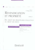 Couverture du livre « Revendication et propriété » de Laroche M. aux éditions Defrenois