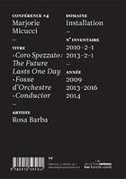 Couverture du livre « Rosa Barba ; coro spezzato : the future lasts one day » de Marjorie Micucci aux éditions Frac Franche-comte