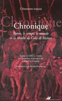 Couverture du livre « Chronique » de Anonyme Romain aux éditions Anacharsis