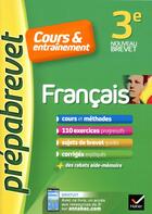 Couverture du livre « Francais 3e - prepabrevet cours & entrainement » de Formond Christine aux éditions Hatier