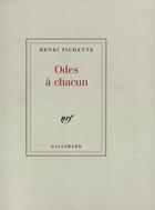 Couverture du livre « Odes a chacun » de Henri Pichette aux éditions Gallimard