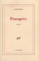 Couverture du livre « Prosopees » de Jude Stefan aux éditions Gallimard