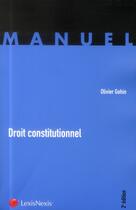 Couverture du livre « Droit constitutionnel (2e édition) » de Olivier Gohin aux éditions Lexisnexis