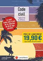 Couverture du livre « Code civil : jaquette surfer (édition 2022) » de Laurent Leveneur aux éditions Lexisnexis