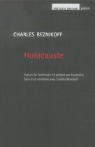 Couverture du livre « Holocauste » de Charles Reznikoff aux éditions Pretexte Editions