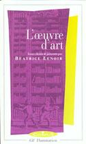 Couverture du livre « L'oeuvre d'art » de Beatrice Lenoir aux éditions Flammarion