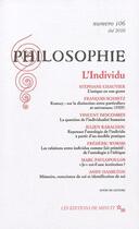 Couverture du livre « Revue philosophie n.106 : l'individu » de Revue Philosophie Minuit aux éditions Minuit