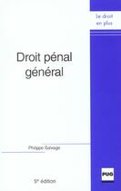 Couverture du livre « Droit penal general 5eme edition » de Salvage P aux éditions Pu De Grenoble