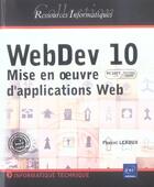 Couverture du livre « Webdev 10 (agree par pc soft) ; mise en oeuvre d'applications web » de Florent Leroux aux éditions Eni