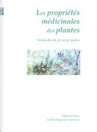 Couverture du livre « Les propriétés médicinales des plantes » de  aux éditions Paleo