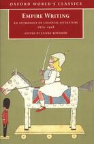 Couverture du livre « Empire Writing: An Anthology of Colonial Literature 1870-1918 » de Elleke Boehmer aux éditions Oxford University Press Uk