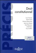 Couverture du livre « Droit constitutionnel (édition 2017) » de  aux éditions Dalloz