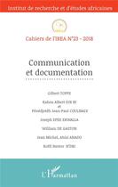Couverture du livre « Cahiers de l'IREA : communication et documentation » de  aux éditions L'harmattan