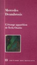 Couverture du livre « L'étrange apparition de Tecla Osorio » de Mercedes Deambrosis aux éditions Des Busclats