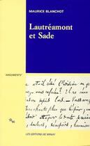 Couverture du livre « Lautreamont et sade » de Maurice Blanchot aux éditions Minuit