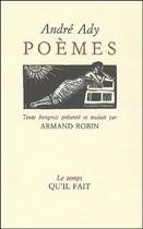 Couverture du livre « Poèmes » de Ady A aux éditions Le Temps Qu'il Fait