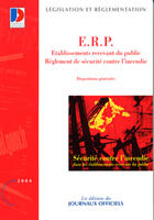 Couverture du livre « Erp ; etablissements recevant du public » de  aux éditions Documentation Francaise