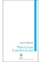 Couverture du livre « Plotin et Lacan, la question du sujet » de Serge Tribolet aux éditions Beauchesne