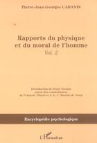 Couverture du livre « Rapports du physique et du moral de l'homme » de Serge Nicolas aux éditions L'harmattan