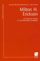 Couverture du livre « Milton h erickson » de Malarewicz/Godin aux éditions Esf