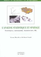 Couverture du livre « L'Analyse Statistique Et Spatiale » de S-A Souiah et E Minvieille aux éditions Editions Du Temps