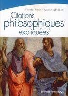 Couverture du livre « Citations philosophiques expliquées » de Perrin F. aux éditions Organisation