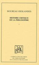 Couverture du livre « Histoire critique de la philosophie » de Boureau Desland aux éditions Pu De Dijon