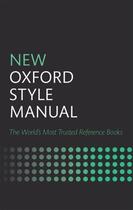 Couverture du livre « NEW OXFORD STYLE MANUAL » de Oxford aux éditions Oxford University Press Music