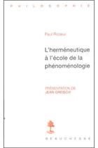 Couverture du livre « Paul ricoeur » de Francoise Dastur aux éditions Beauchesne