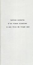 Couverture du livre « Lettre ouverte d'un vieux nizanien à son fils de vingt ans » de Lionel Cachard aux éditions Le Realgar