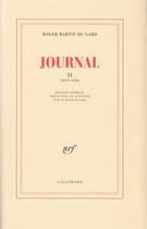 Couverture du livre « Journal - vol02 - 1919-1936 » de Roger Martin Du Gard aux éditions Gallimard