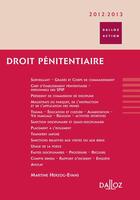 Couverture du livre « Droit pénitentiaire (édition 2012/2013) » de Herzog-Evans Martine aux éditions Dalloz