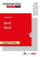 Couverture du livre « Droit fiscal : Cours intégral et synthétique + tableaux et schémas (édition 2023/2024) » de Aurelien Baudu aux éditions Gualino