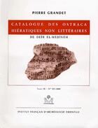 Couverture du livre « Catalogue des ostraca hiératiques non littéraires t.9 » de Pierre Grandet aux éditions Ifao