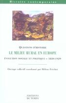 Couverture du livre « LE MILIEU RURAL EN AUROPE (édition 2005/2006) » de Helene Frechet aux éditions Editions Du Temps
