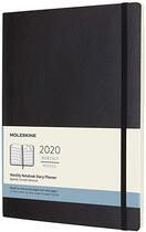 Couverture du livre « Agenda 2020 mensuel tres grand format noir souple » de Moleskine aux éditions Moleskine