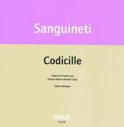 Couverture du livre « Codicille » de Edoardo Sanguineti aux éditions Nous